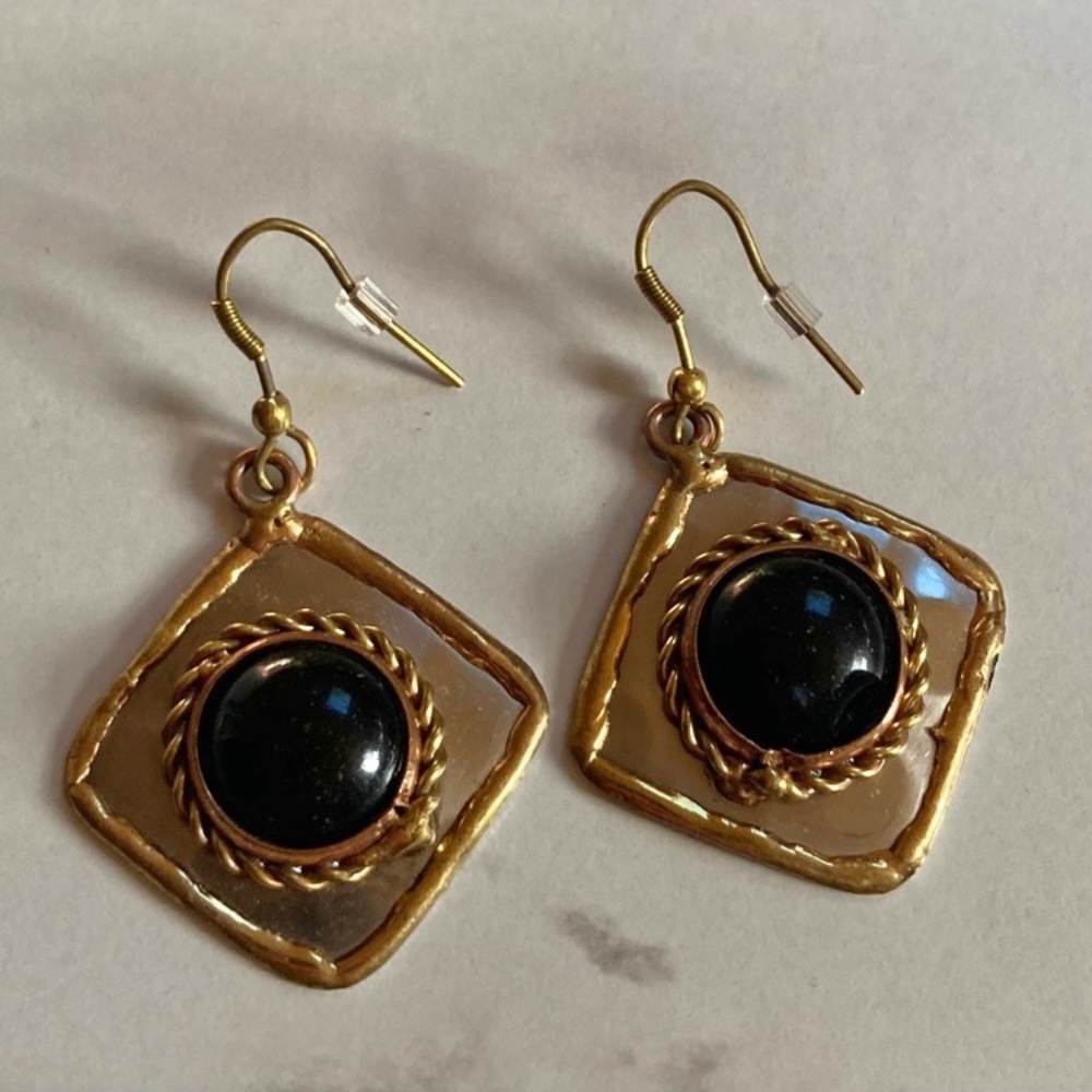 Hand Crafted Black Onyx Earrings